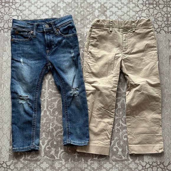 Gap Distressed Jeans J Crew Factory Khaki Pants 3T - Picture 1 of 9